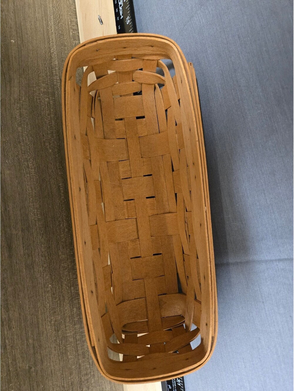 Longaberger woven rectangular bread basket Hand Woven